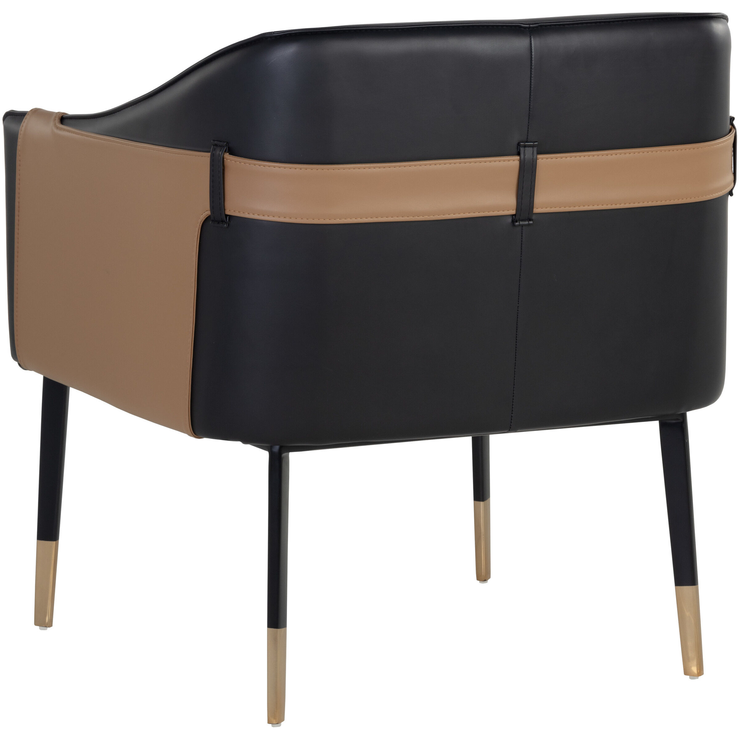 Carter Napa Black / Napa Cognac Lounge Chair